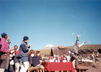 champagne at new year's, Horombo Huts