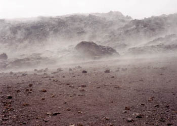 mist rising after snowfall