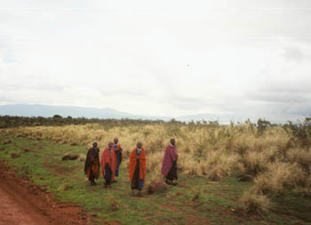 Maasai along the road