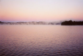 early morning fog