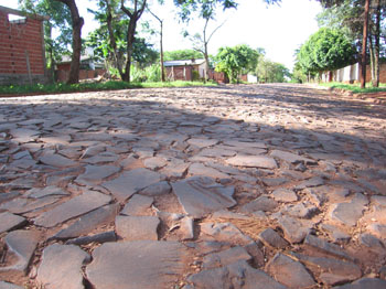 rough paving stone in Iguazu, Argentina
