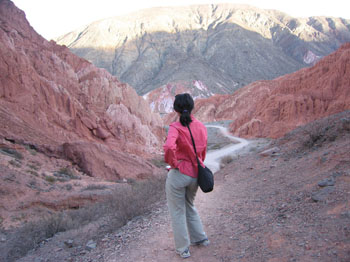 walking in the hills of many colors, Purmamarca, Argentina