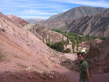 walking in the colorful hills, Purmamarca, Argentina