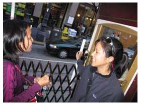 joy and joanna on the tram