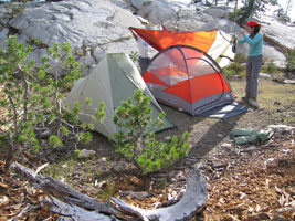 setting up the tent