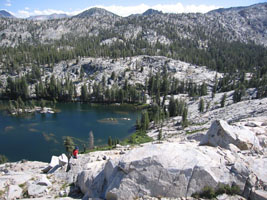 climbing high above the lakes