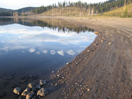 clouds and stones at snag lake, lassen