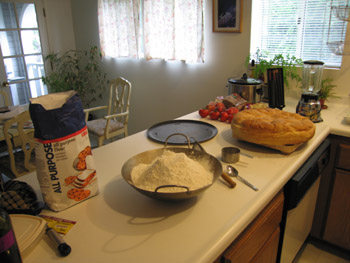 the flour for one half-bun, in my biggest kitchen container