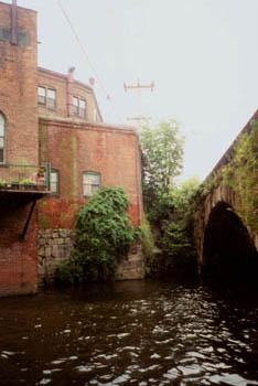 paddling next to downtown Brattleboro