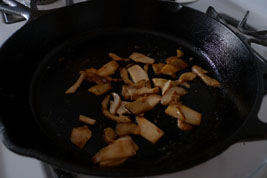 bolete mushrooms in the pan