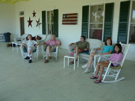 on the porch