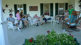 on the porch