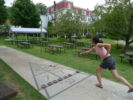 playing shuffleboard