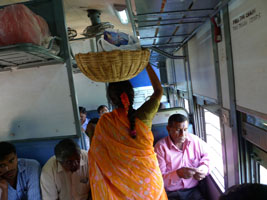 snack lady on the train to Mysore