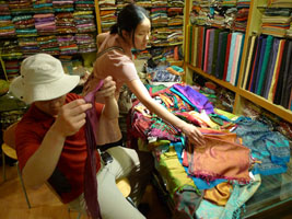 shopping for silk scarves