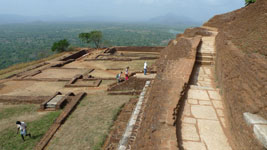 terraces on top of Sigiriya rock