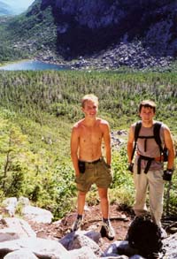 climbing Cathedral above Chimney Pond