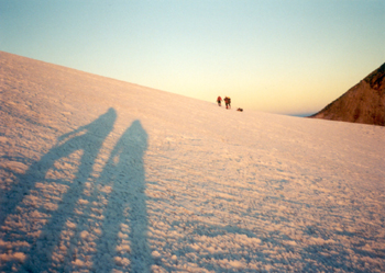 long shadows and another team at sunrise