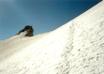 nearing the crater