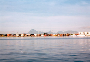 shipping containers in Papeete, Moorea beyond