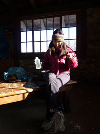 joy in the ski hut