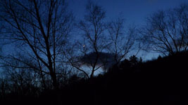 after sunset, crescent moon