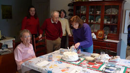 cutting the cake