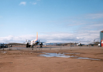 the airport was basic but busy and, since it was built for military use, useable for landing any plane