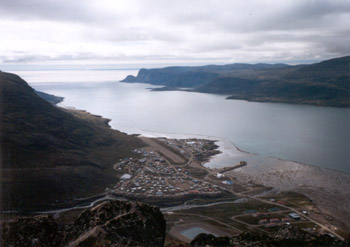View of Pangnirtung from high above