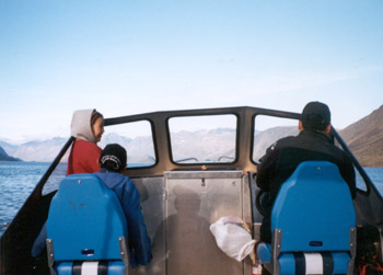 out in the fjord in Billy's boat