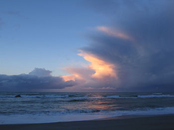 sunset from Haast, New Zealand