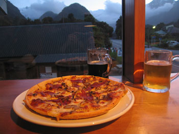 our dinner with a view, Franz Josef, New Zealand