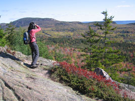 Joy hiking in Acadia