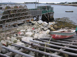 lobster traps along the south shore of Nova Scotia