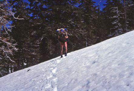 in snow on Red Tahquitz