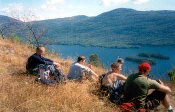 hiking above Lake George, NY