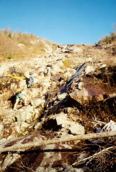 climbing Nippletop Slide, Adirondacks