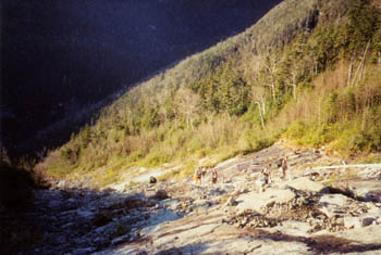 climbing Nippletop Slide, Adirondacks