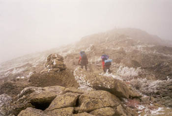 climbing in the White Mountains, NH