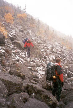 climbing in the White Mountains, NH