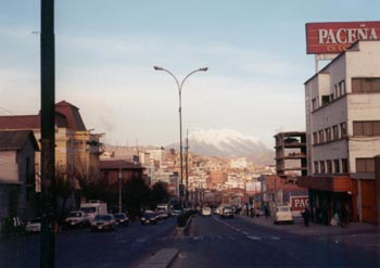 Illimani looms over LaPaz