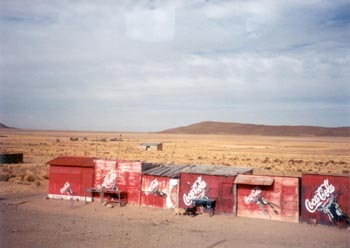 Vendor stalls on the road to Oruro
