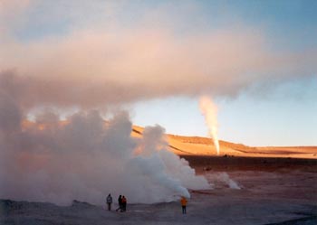 hot steamy geysers