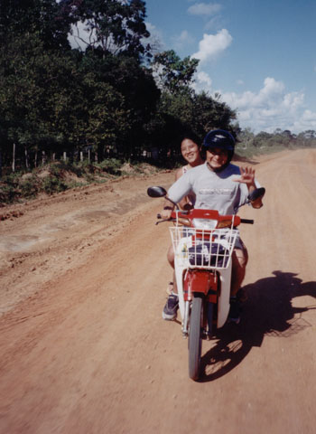 Shelly and Jonathan on a moto
