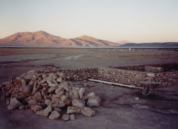 rock and mud foundation being built