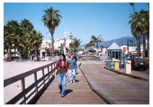 walking onto the pier