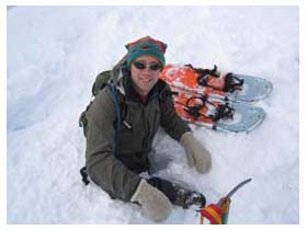 mike in a snow hole, by berto