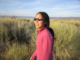 hurrying to Mono lake at sunset