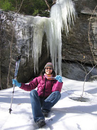 Joy with an icicle