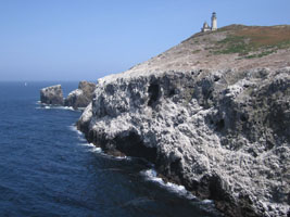 Lighthouse and landing cove, Anacapa Island, California